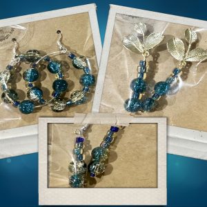 blue and yellow crystal earrings