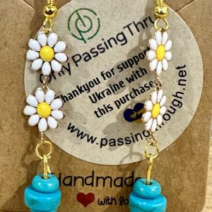 turquoise and daisy earrings