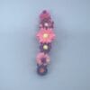 7cm handmade hair clip with pink flowers
